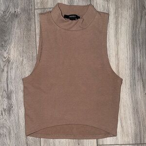 Forever 21 Brown Mock Neck Tank Top